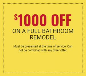 Get $1000 off your next full bathroom remodel!